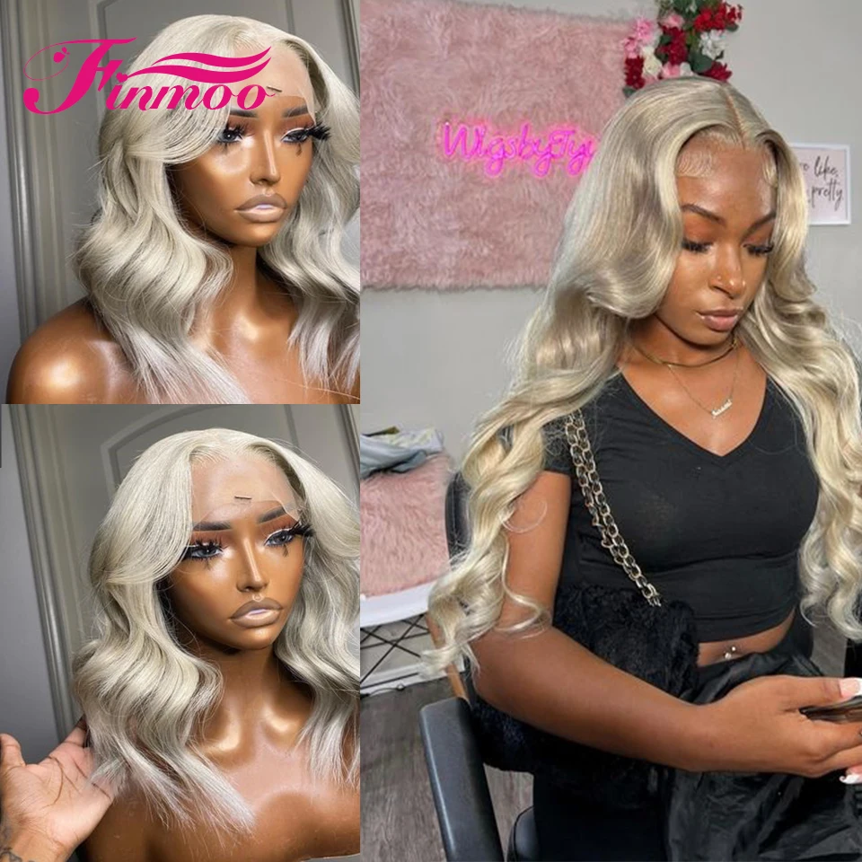 Ash Blonde Body Wave Lace Front Wig 13x4 HD Transparent Lace Front Human Hair Wigs For Woman Pre Plucked Remy Brazilian Hair