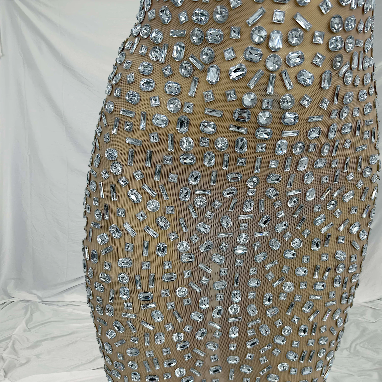 Fubei Temperament Foreign Trade Sleeveless Long Evening Dresses Sexy Flash Diamond Design Robe Soiree Elegante Pour Femme ﻿