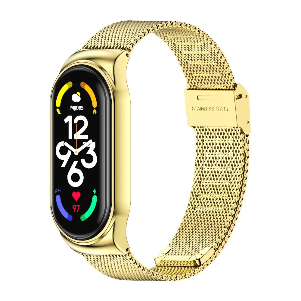 Dây Đeo Cho Mi Ban Nhạc 5 6 7 Kim Loại Đồng Hồ Vòng Đeo Tay Mi Band 6 Dây Milanese Dây Đeo Tay Miband 3 Correa Mi ban Nhạc 4 Phiên Bản Toàn Cầu