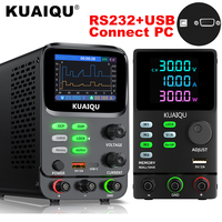 KUAIQU Programmable DC Power Supply,30V 60V 200V 300V Adjustable Regulated Power Supply ,RS232 Software Connect PC Edit Stored