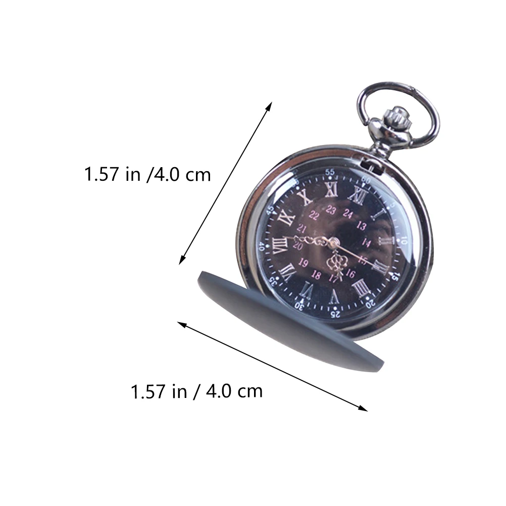 

Frosted Pocket Watch Retro Quartz Lightweight Black Portable Men Women Gift Chain Precise Small Convenient