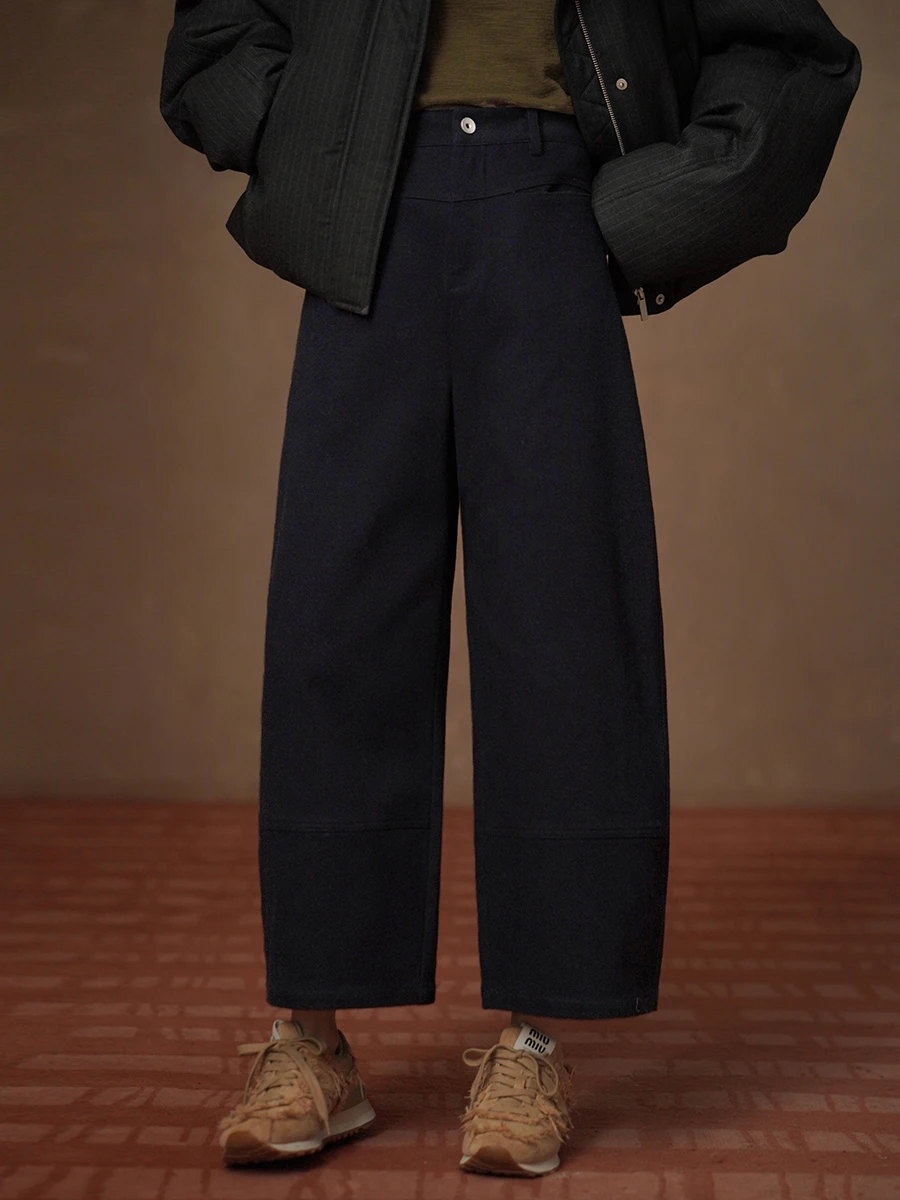 

High Waist Casual Straight Leg Pants Women's Clothes Slim Fit Tee Dimensional Tailoring Cotton Feeling Knife Pants