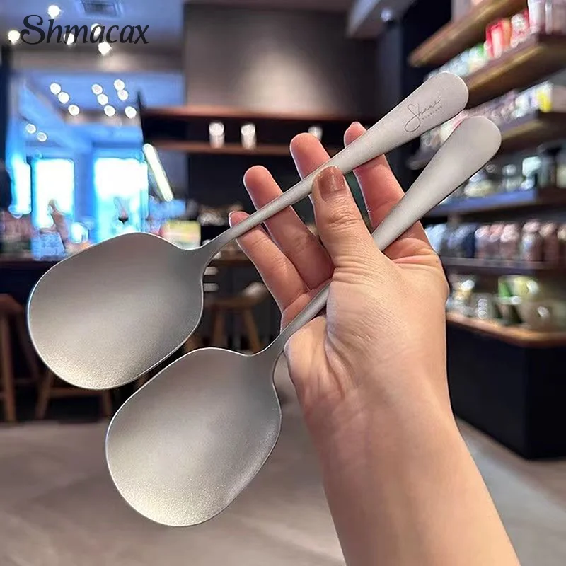 

Stainless Steel Soup Spoon Deepen Large Capacity Spoon Silver Mirror Polished Flatware Soup Rice Home Kitchen Tableware