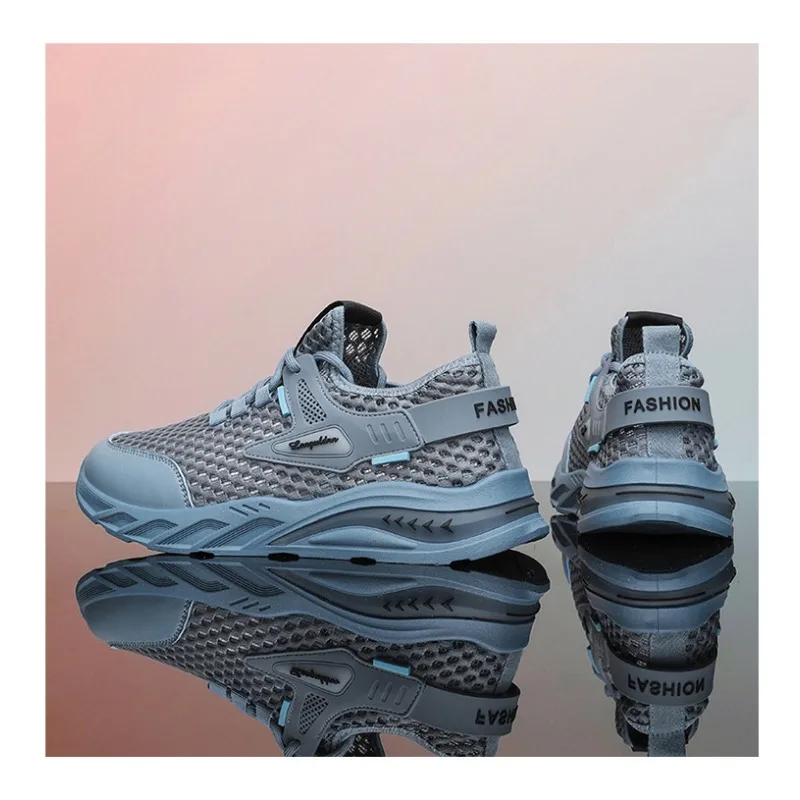 Men 2026 New Breathable Mesh Sneakers Lightweight Soft Sole Running Shoes Casual Hollow Sport Athletic Trend Footwear