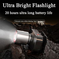 Super Bright Powerful LED Headlamp Long Range Head Flashlight Zoom USB Rechargeable Head Torch Fishing Hunting Head Light