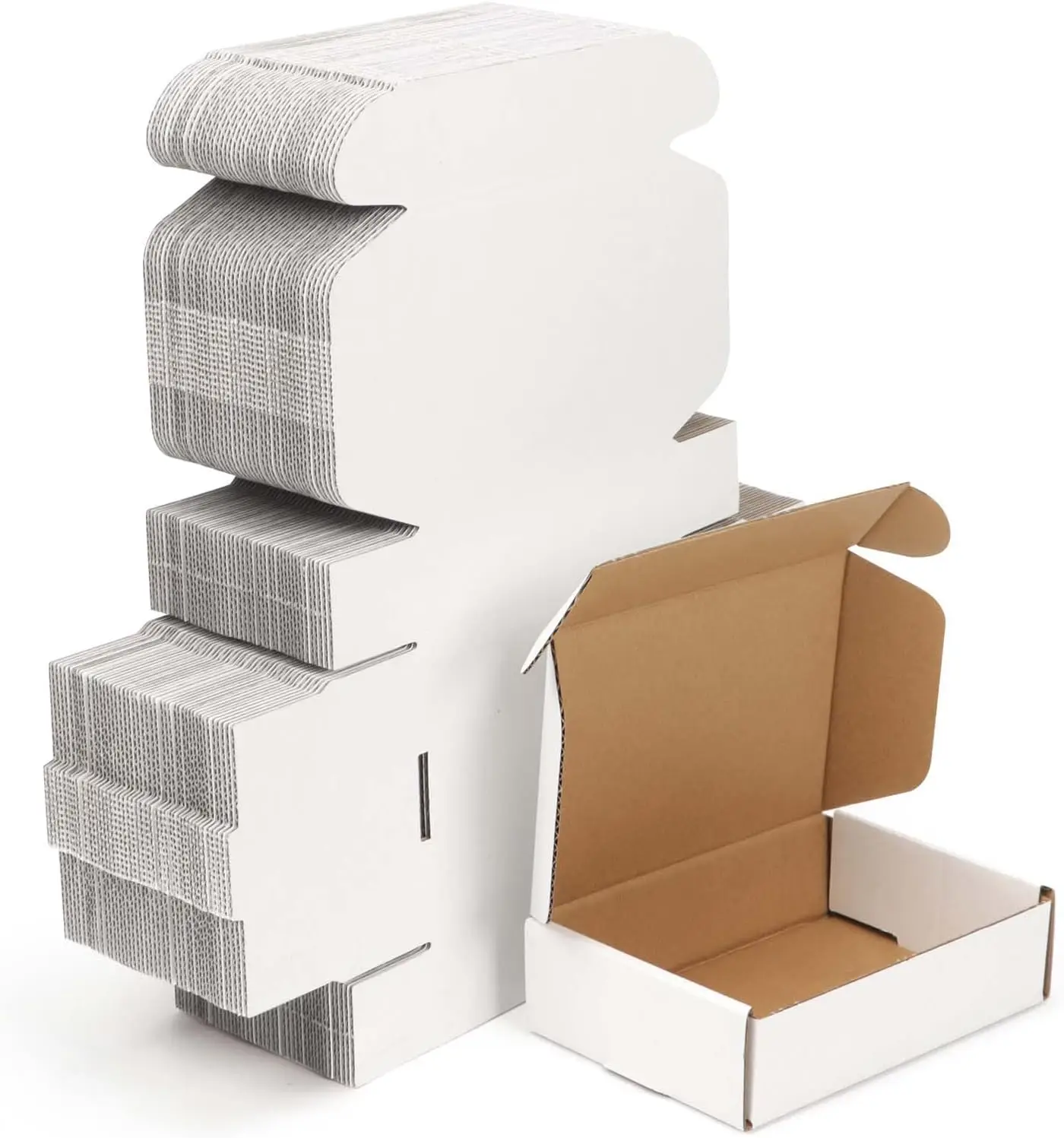 

100 Pack Small Shipping Boxes 5.91x3.94x1.57, White Corrugated Cardboard for Mailing & Gift Packaging