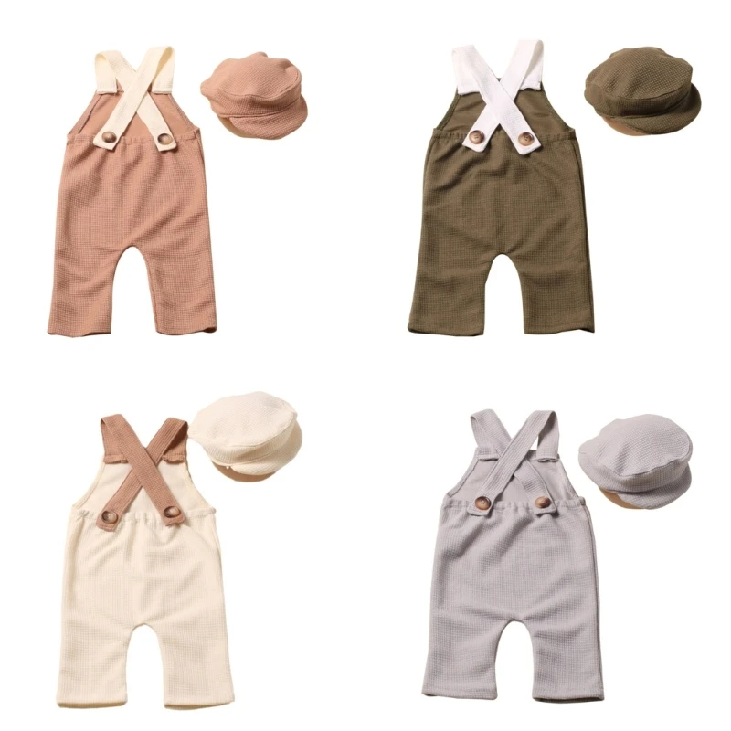 

Newborn Photography Props Uniform Hat Posing Outfit Shower Party Photo Clothes G99C