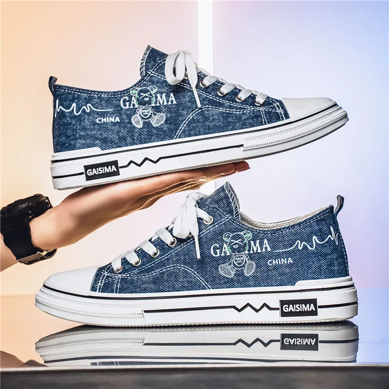 

Холщовая обувь с низким вырезом в стиле граффити, обувь для спорта и отдыха, студенческая обувь, туфли для досок, мужская обувь