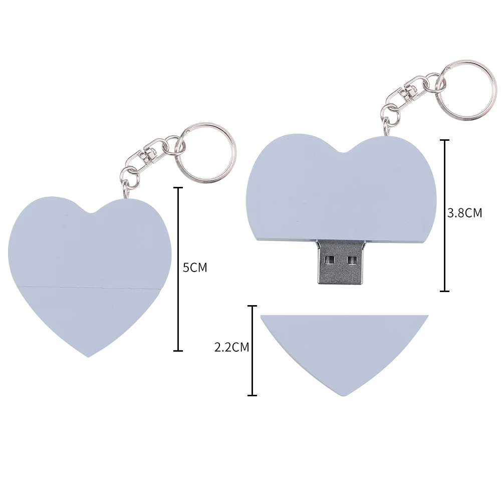 Free Custom Logo Pen Drive 128GB Heart Shape USB Flash Drive 64GB Wooden Memory Stick 32GB Colorful USB Stick 16G Free Key Chain