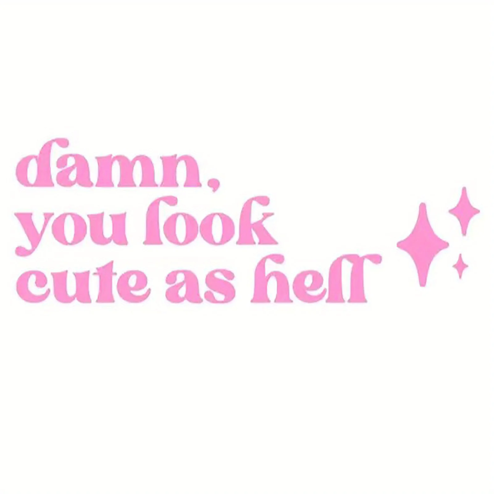 مرآة مكياج للسيارة ملصق إنجليزي ، تبدو ظريفًا مثل الجحيم ، واقي تحفيزي ، مرايا عالية الدقة ، تصميم شامل للسيارات