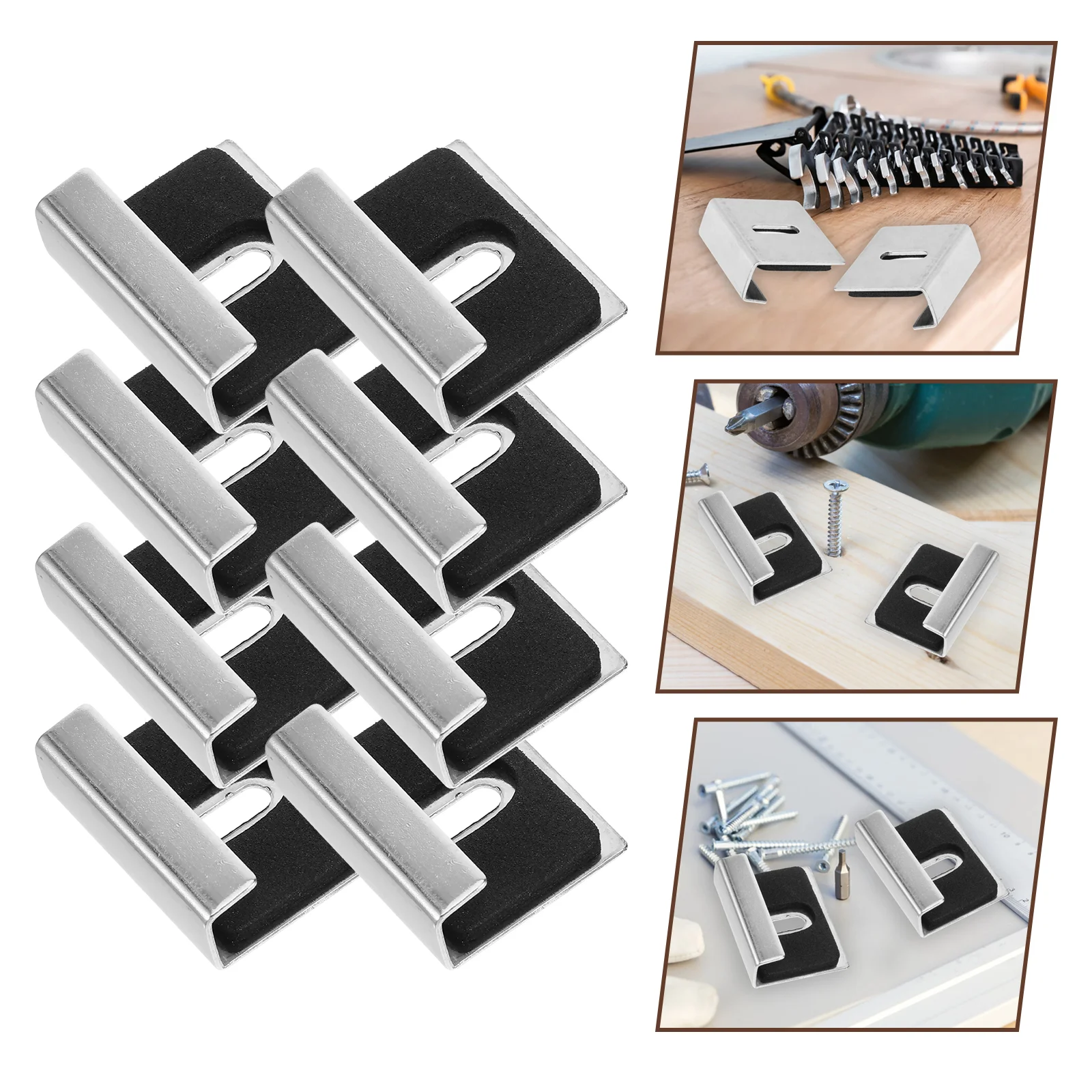 8 Pcs Glass Bracket Buckle Mirror Clips Hooks Wall for Hanging Hose Holder Hanger 304 Stainless Steel Hangers