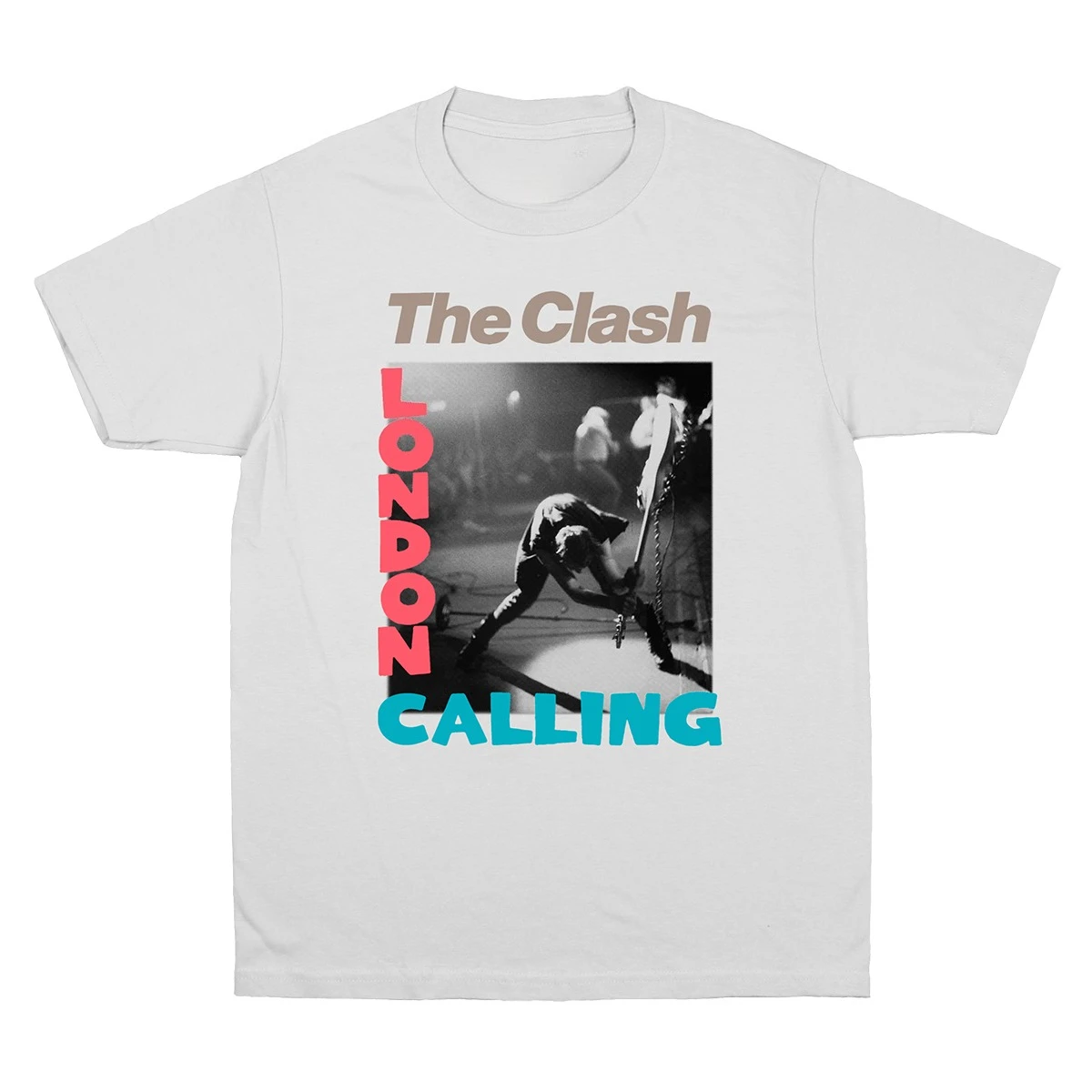 تي شيرت The Clash London Calling Punk بأكمام قصيرة 77Punk من القطن الخالص عاري الكتفين للرجال والنساء بطبقة أساسية