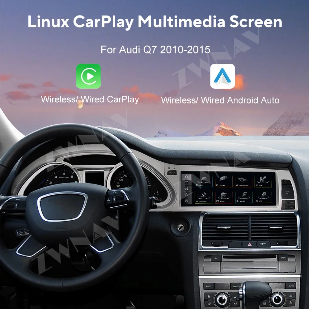 10.25 inch Display Touch Screen For Audi Q7 LINUX System 2010-2015 Car GPS Navigation Wireless Carplay Car Multimedia Player