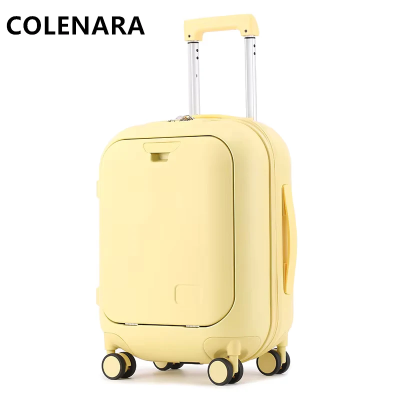 

COLENARA Cabin Luggage 18"20" Front Opening Laptop Boarding Case 24" USB Charging Multifunctional Trolley Case Rolling Suitcase