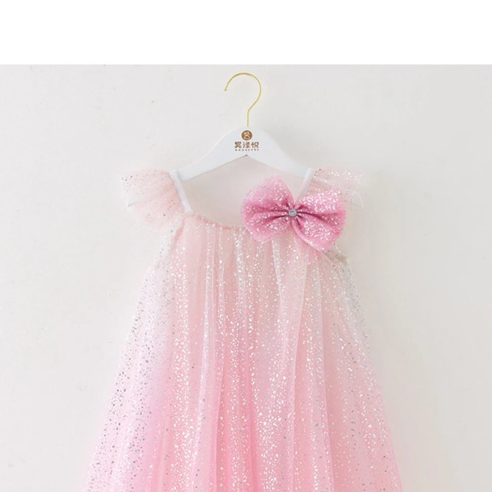 

2025 New Style Kids Clothes Wedding Outfits Baby Girl Dress Mesh Princess Wedding Birthday 3-9 Year Children Summer Dresses