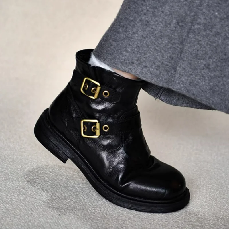 レディースアンクルブーツ フラット デザイナーバックルシュー - Women'S Shoes Trending 2025 のレビューと価格