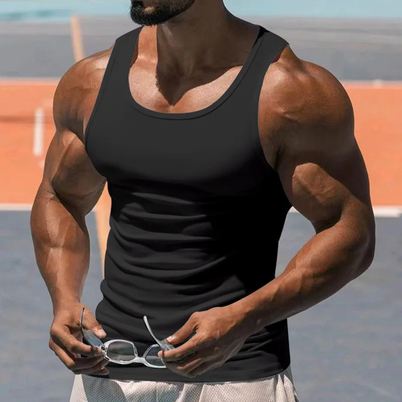 Sport-Tanktops für Herren, schnell trocknend, atmungsaktiv, Fitness, ärmellose Westen, Bodybuilding, Gym, T-Shirt, Herren-Unterhemd, Pullover, lockere Oberteile