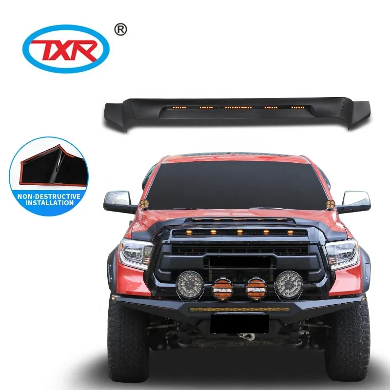 High Quality Factory Hood Bonnet Guard With Streamer Light with LED for TOYOTA Tundra 4D 5D