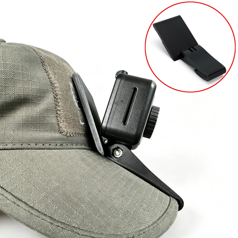 1PCS For DJI/GoPro/Insta360 Action Camera Cap Brim Mount POV Head Adapter Bracket Compatible w Loop‑Panel Tactical Baseball Cap