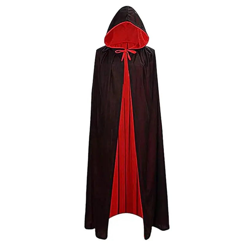 Halloween cape Vintage Velvet Vampire Cloak amazing Halloween cloak Lightweight Full-Length Cosplay Cape Black Hooded Cloak