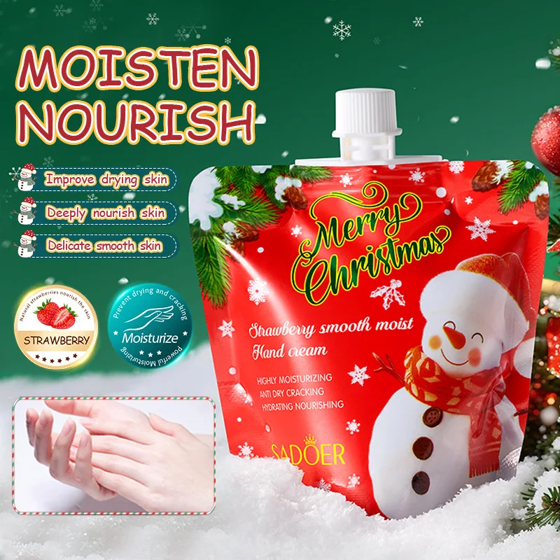 5 bags of strawberry soft moisturizing hand cream,long-lasting,preventing dryness,cracking roughness,suitable for both men women