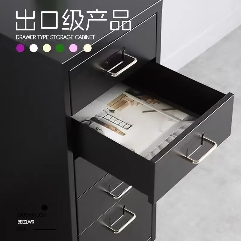 Wrought iron multi-layer storage Office file  Multifunctional bucket Tea storage