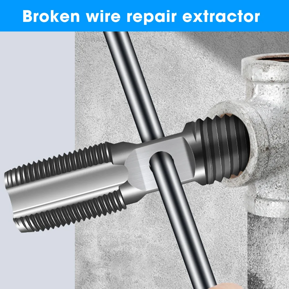 Damaged screw extractor double-headed screw extractor drill bit set water pipe bolt screw valve thread repair remover tool