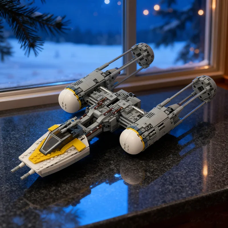 

792 детали MOC BTL Y Wing Starfighter: Конструктор-модель звездолета для самостоятельной сборки, креативный набор для творчества, идеальный подарок на Рождество для детей