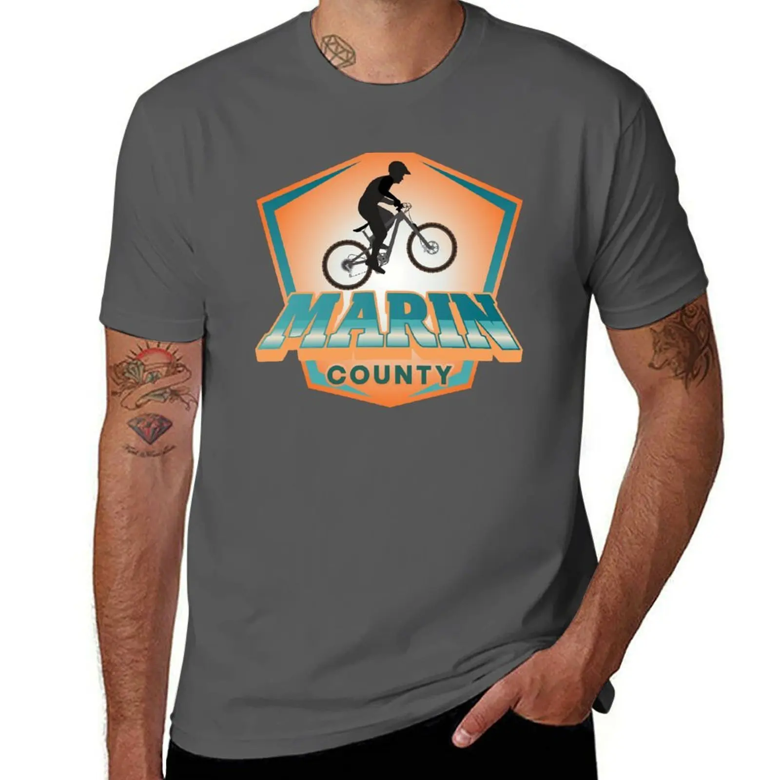 

Biking Marin Mountain County T-Shirt Big and Tall Loose Fit T-Shirt