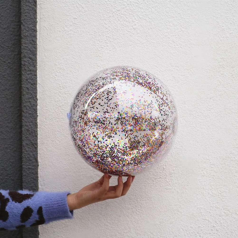3Pcs Inflatable Sequin Beach Inch Kids Pool Play Summer Fun Party Favor Photo Props Beach Ball Sequin Inflatable Balls