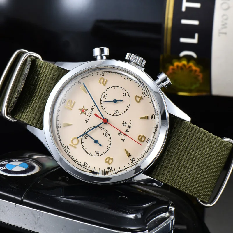 TOPHILL Classic Pilot 40 мм хронограф 1963 Механические часы, механизм чайки ST1901 Мужские часы, спортивные с сапфировым стеклом