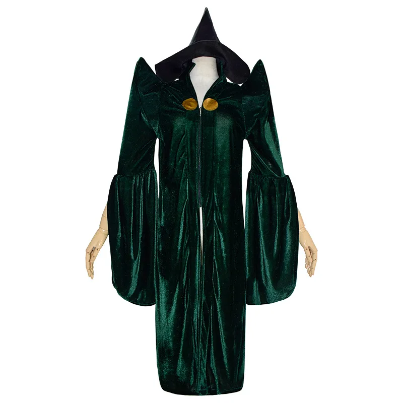 Harryy Potter Series Professor Minerva McGonagall Cosplay Costume Cloak Hat Full Set of Hogwarts College Party Cos Costume