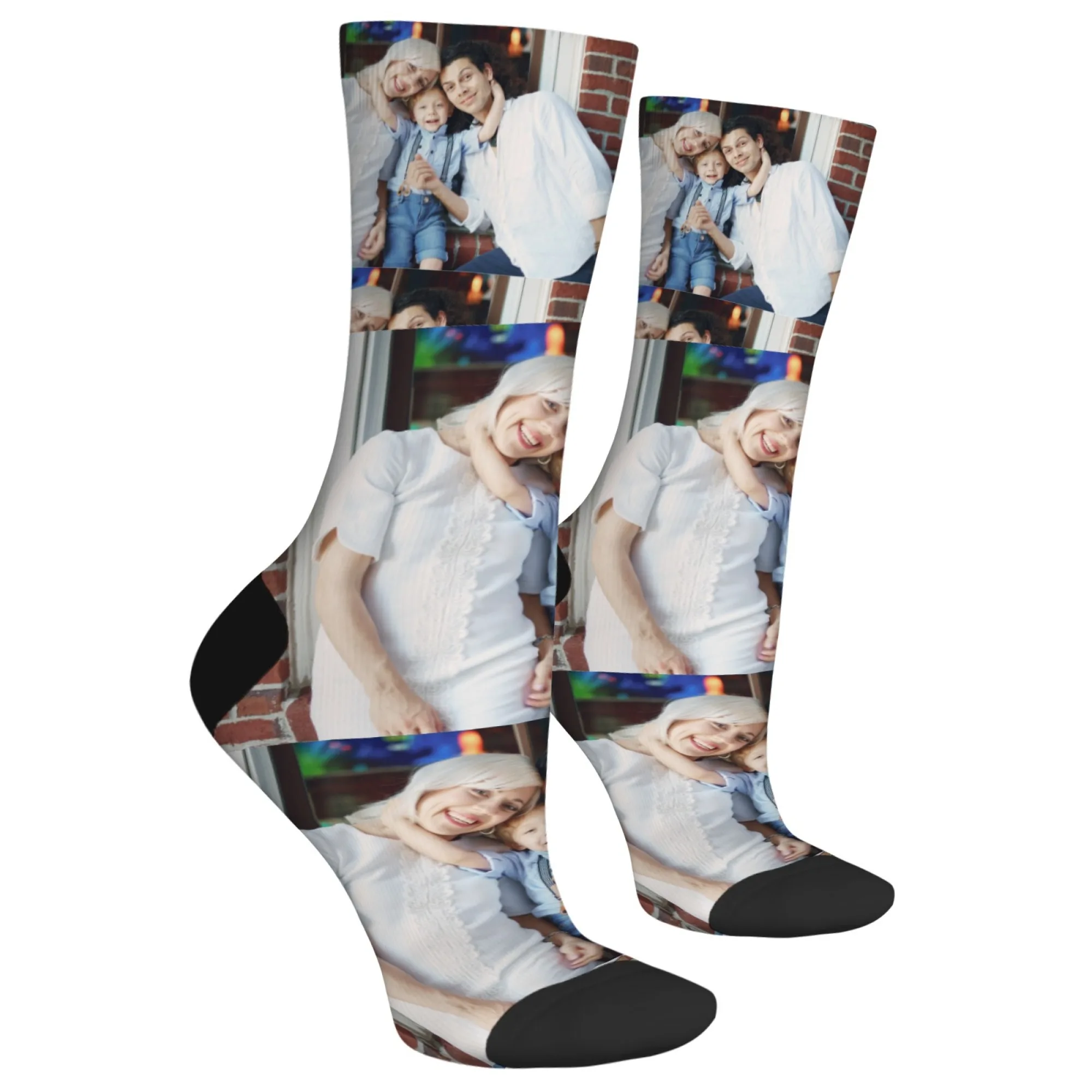 Custom Family Photo Socks Personalized Family Portrait Print for Daily Wearing Special Carrier To Recall Warm Family Moments