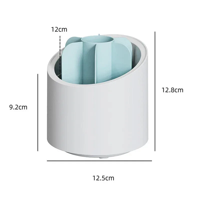 7 Grades 360 °   Caixa de armazenamento de maquiagem rotativa - Organizador de mesa para pincéis cosméticos, batom e caneta de sobrancelha