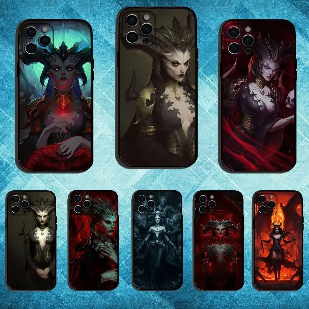 

Game D-Diablo lilith Phone Case For iPhone17,16,15,14,13,12,11 Plus,Pro Max Soft Black Cover
