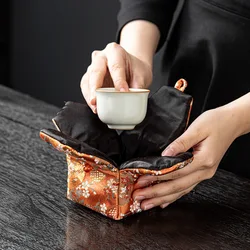 Small Storage Bag Brocade Portable Organizer Thicken Protective Cup Bag Outdoor Accessories