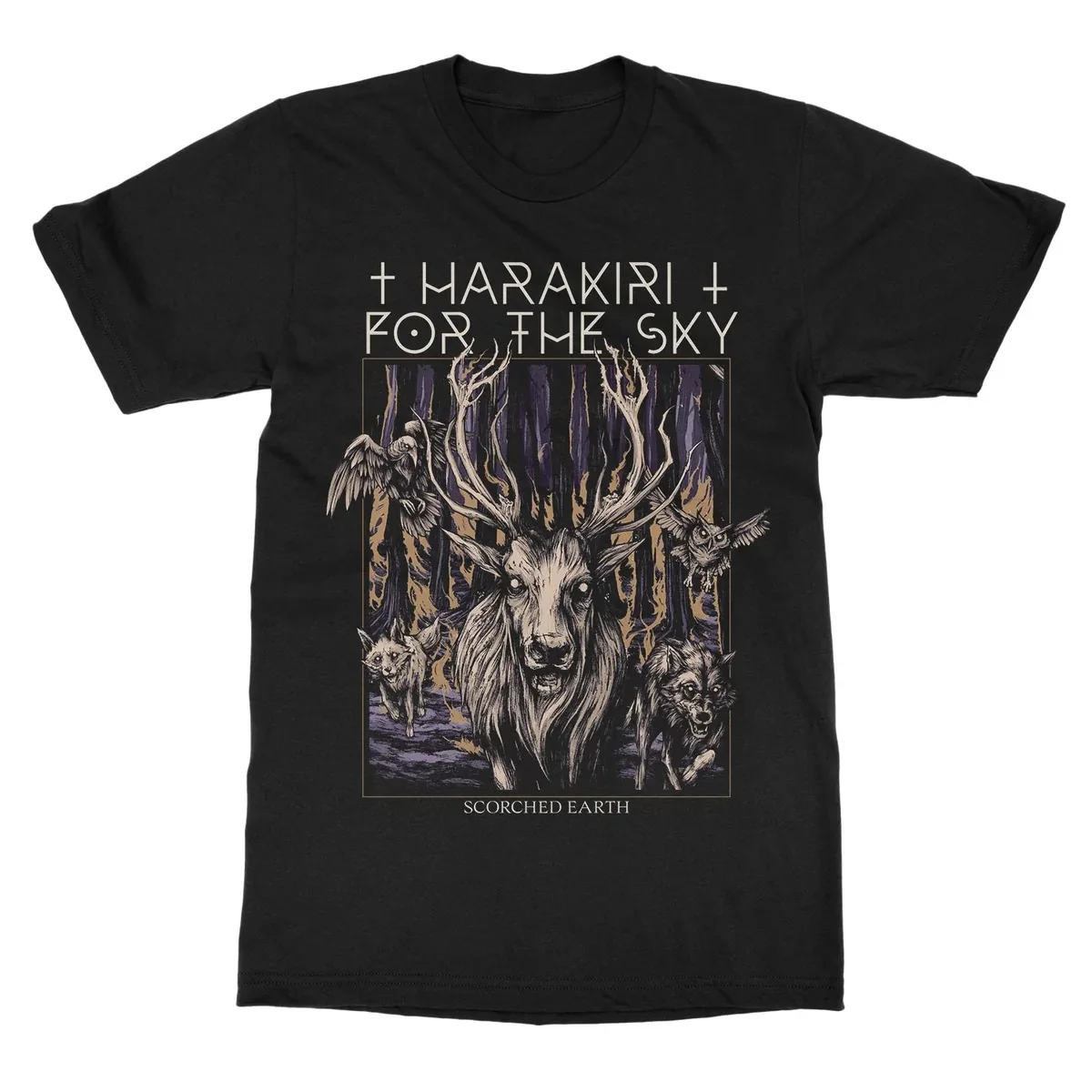 Tragic Hunting Crow Dark Art Harakiri for The Sky Print T Shirt, Post Blackgaze Moody Gothic Streetwear Unisex Tee