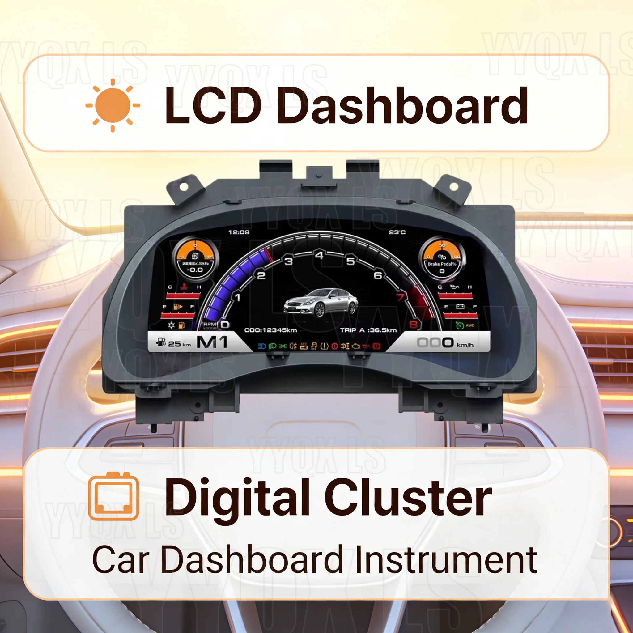 For Infiniti G25 G35 G37 G37S  fx35 2007-2013 Digital Instrument Cluster Dashboard Multi Function Display Easy car accessories