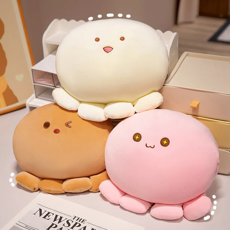 New Funny Cute Multiple Styles Anime Cartoon Octopus Ball Hands Warmer Plush Pillow Soft Comfy Warming Hands  Pillow Nice Gift
