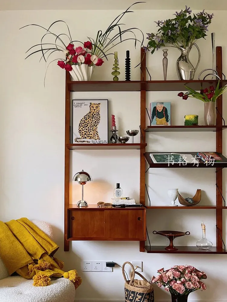 wall-rack-household-wall-display-rack-adjustable-multi-layer-solid-wood-storage-rack