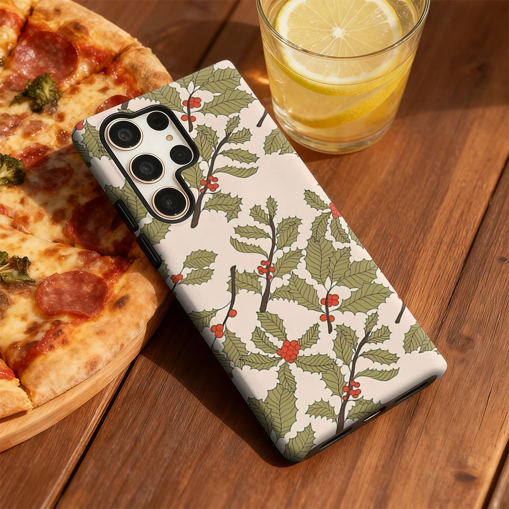 Чехол для телефона Holly Berries для Samsung Galaxy S25 Ultra S24 S23 Ultra Plus, противоударная двухслойная задняя крышка