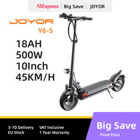 JOYOR Y6-S Electric Scooter 500W EScooters 48V 18Ah Battery Up to 70KM Range 40Km/h Max Speed 10 Inch Wheel Electric Scooter