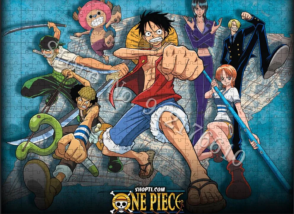 One Piece 300/500 Pieces Jigsaw Puzzles Anime Family Game Toys Puzzles Decompress Educational Gifts for Adults Kids