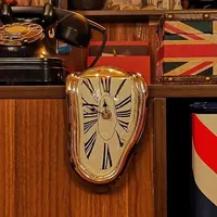2023 New Novel Surreal Melting Distorted Wall Clocks Surrealist Salvador Dali Style Wall Decororation Home Garden Clock