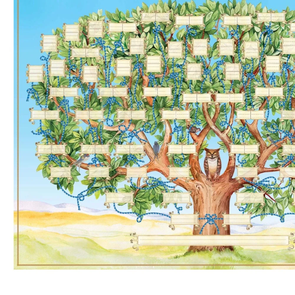 6 Generation Family Tree Chart DIY Canvas Fillable Design Genealogy Chart Poster Wall Decor Poster Format Family History Chart