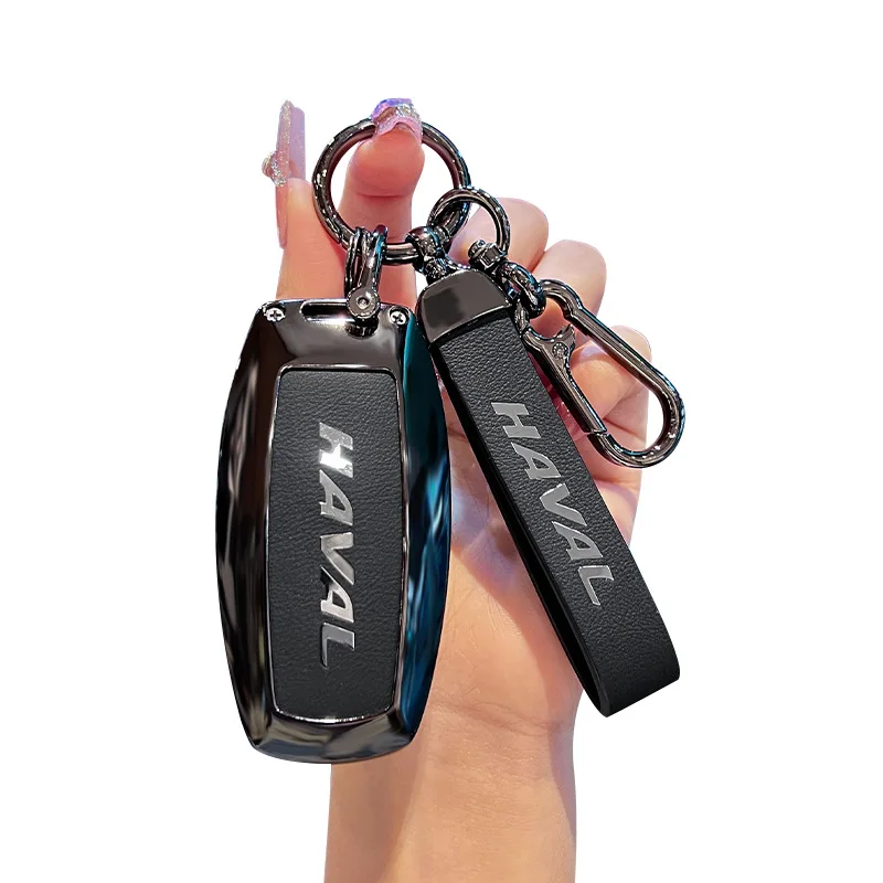 Premium Zinc Alloy Key Cover Case for Haval H6 3rd Gen/H2/Chitu/M6 Plus/First Love/F7 - Protective Key Fob Shell Key Bag Chain