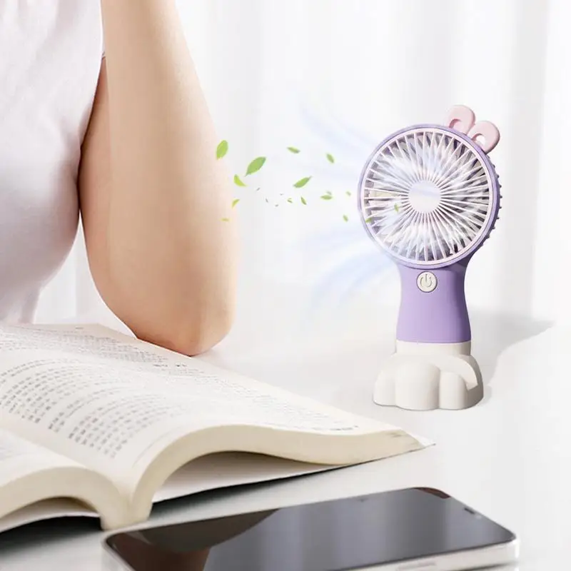 Portable Hand Fan Rechargeable Battery Powered Pocket Fan 3 Speed Wind Small Fan Makeup Fan For Outdoor Indoor Commute Travel