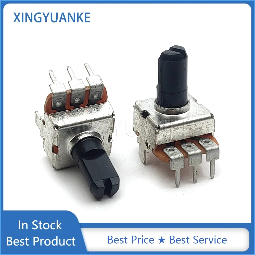 3PCS 12 Square Type B20K Single Vertical 3-Pin Audio Volume Adjustable Potentiometer D Shaft Length 13mm