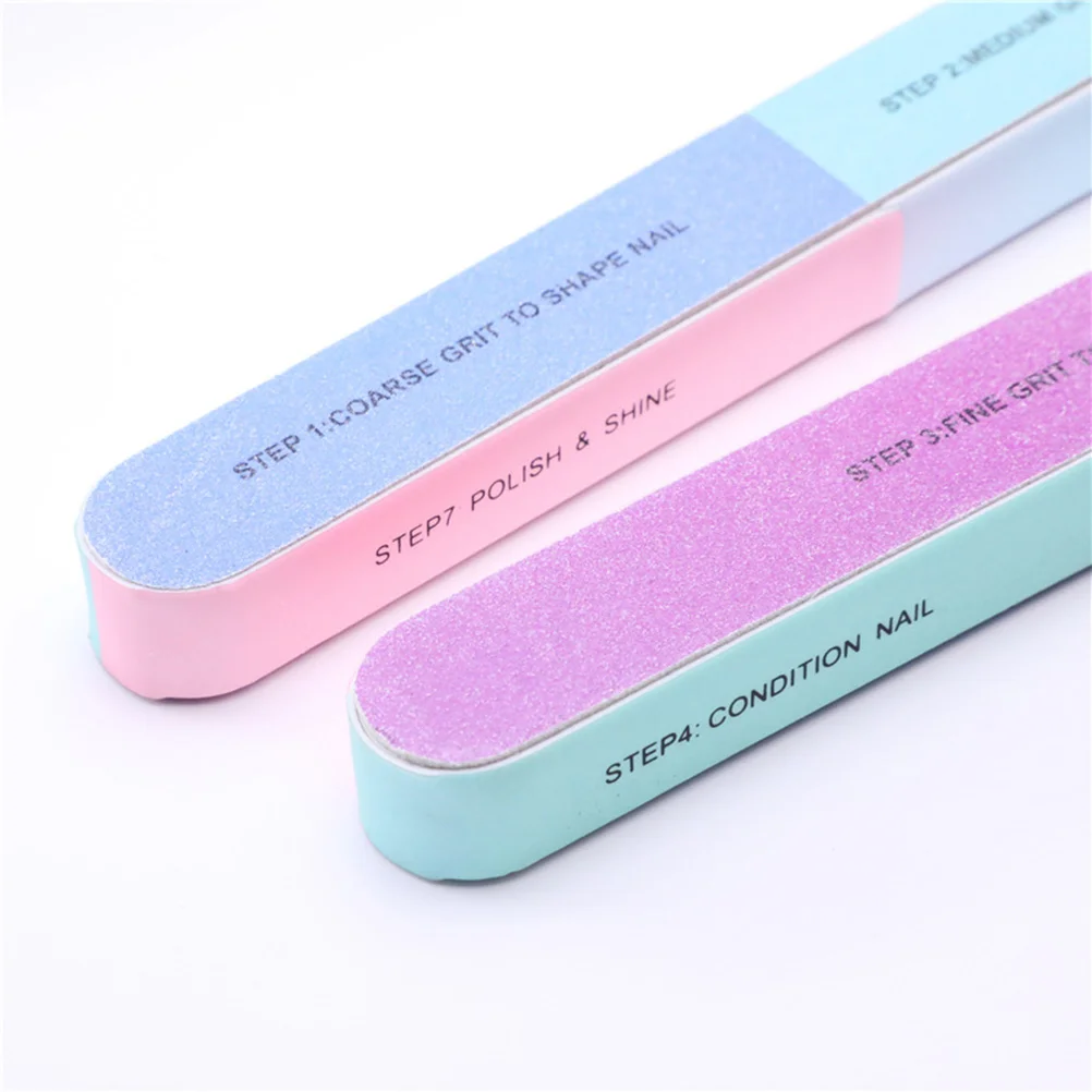 8pcs Nail Files Professional 6 Sides 7 Steps Nail Buffering Blocks Polishing Tools for Lady Women