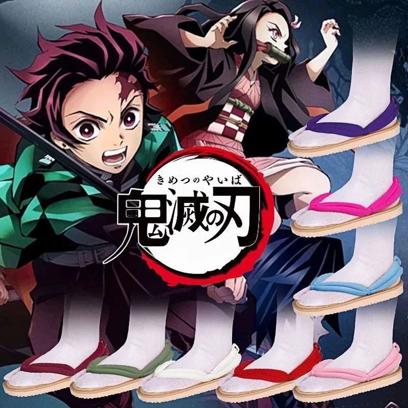 

22331 Pair Anime Demon Slayer Cosplay Shoes Nezuko Kamado Tanjirou Agatsuma Zenitsu Mitsuri Kimetsu No Yaiba Slip-On